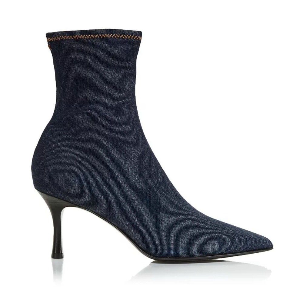Rag‎ & Bone Brea Denim Stiletto Ankle Booties Zip Up Size 37/6.5 EUC Made Italy